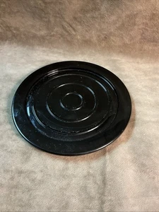 Vintage 1930s black amethyst glass cover/lid for canister rings design - Picture 1 of 3