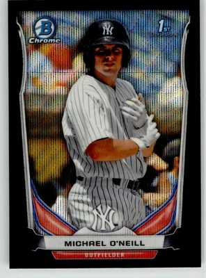 Michael O'Neill 2014 Bowman Chrome Prospects Black Wave Refractors BCP48 Yankees - Image 1 of 2