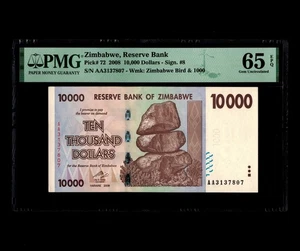 10.000 Dollars Simbabwe 2008 P72 PMG 65 Gem Uncirculated EPQ Certified Very Rare - Bild 1 von 9