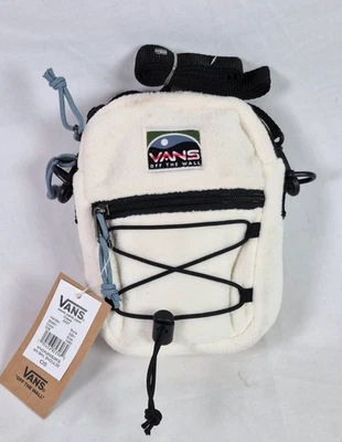 NWT VANS Off The Wall BAIL SHOULDER BAG Mini Crossbody White Fleece Unisex - Image 1 of 4