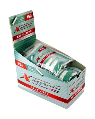 2 Boxen (40 Beutel) XTREME XTRA XXL Menthol Filter, Slim & Long, 6 x 22 mm