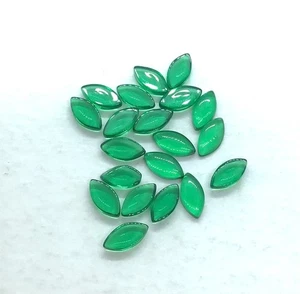 Emerald Marquise Synthetic Fine Cabochon AAA Loose Gemstone For Making Jewelry - Picture 1 of 5