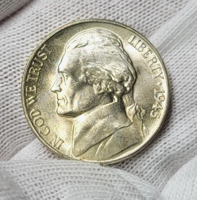 1945 d Jefferson Nickel 5c Extreme High Grade Gran Brillo Pasos Completos D14 Foto 1 de 4