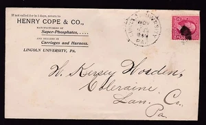 LINCOLN UNIVERSITY, PA., DISTRIBUIDORES DE CARRUAJES Y ARNESES, 1898 - Imagen 1 de 2