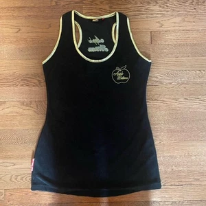 Y2k Apple Bottom Jeans Black Terrycloth Swimsuit Cover Large - Picture 1 of 3