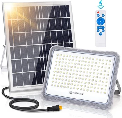 FARO FARETTO LED SOLARE POLICRISTALLINO 200W SENSORE TELECOMANDO IP65 AIGOSTAR  - Immagine 1 di 4