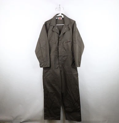 Deadstock Vintage 60s Dickies 42 Short Spell Out Mechanic Coveralls Bibs Green - Image 1 of 4
