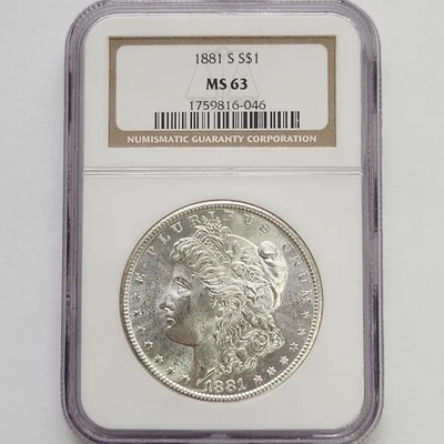 1881-S Morgan Silver Dollar NGC MS63 - Image 1 of 2