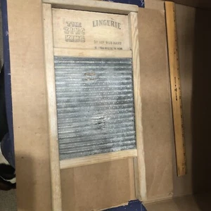 Vintage National Washboard Co n.703 Lingerie The Zing King Chicago Memphis Wood - Foto 1 di 6