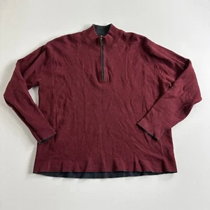 Tommy Bahama Pullover Mens Size XL Red Gray Reversible Sweater Quarter Zip - Picture 1 of 5