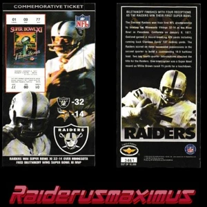 10 Oakland Raiders SB Commemorative Cards featuring MVP F. Biletnikoff - Picture 1 of 1