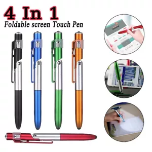 4in1 Touch Screen Pen Stylus Ballpoint Pen LED Flashlight Phone Stand Holder - Picture 1 of 18