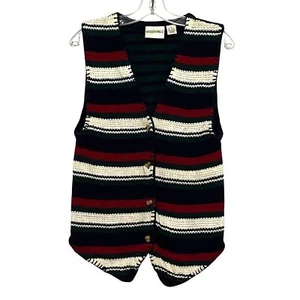 Vintage Copper Key Womens Knit Button Front Vest M Y2K 90s Hipster Grandpastyle - Picture 1 of 5