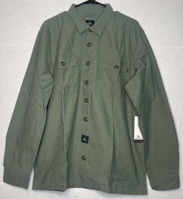 NWT RIP CURL THE SEARCH MEN'S SHIRT JACKET BUTTON UP FATIGUE GREEN SIZE XL $59.5 - Image 1 of 4