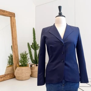 Lafayette 148 New York Women's 10 Virgin Wool Blend 3-Button Blazer Jacket Blue - Picture 1 of 11