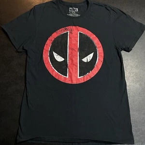 Adult Medium Deadpool Logo T-Shirt Black - Picture 1 of 5