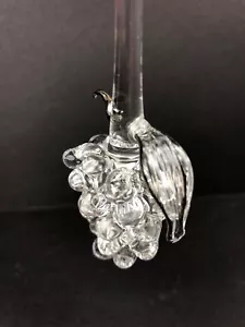 Grapes Glass Ornament Clear Hand Blown Art Glass Cluster Wine Lover Gift - Picture 1 of 6