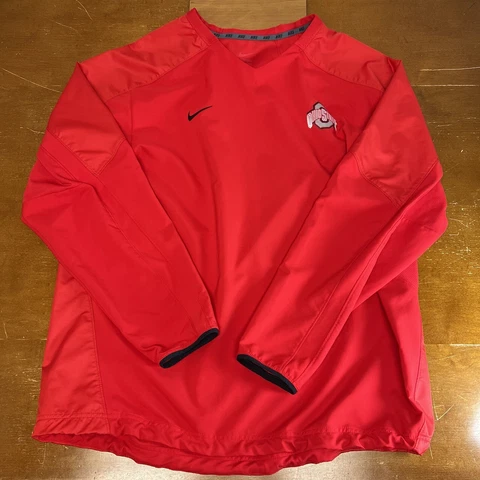 Ohio State Buckeyes Sweatshirt Mens XL Red Lightweight Windbreaker Pullover * Cover