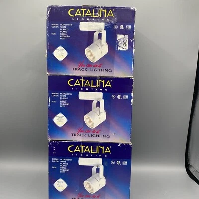 Catalina Track Lighting 3 cabezales HLTRLV001W nuevo en caja sin luz halógena Foto 1 de 4