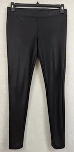 Express sz M Leggings coated black low rise elastic waist pull on 0730 - Picture 1 of 6