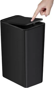 Trash Can with Lid, 10 Liter/ 2.6 Gallon Slim Garbage Can, Small - Picture 1 of 5