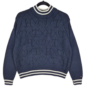 Tommy Hilfiger Womens Dark Blue Oversized Knit Sweater Size M - Picture 1 of 2
