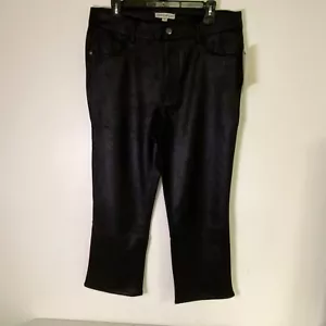 Frye and Co Women's Regular Fit Bootcut Trousers ~Black Size 16 Faux Suede NWT - Picture 1 of 14