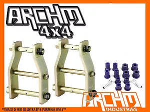 EXTENDED GREASABLE ANTI-INVERSION SHACKLES & BUSHES FOR NISSAN NAVARA D22 - Picture 1 of 5
