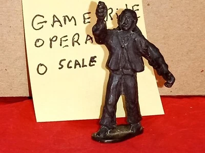 Circus Town  O Scale GAME RIDE OPERATOR Unpainted DARK FINISHED Metal Figure NOS - Image 1 of 4