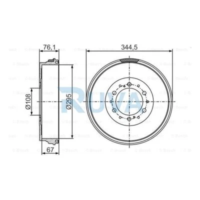 2x tambor de freno trasero Ruva para Toyota Hilux 2005-2024 Fortuner 2004-2024 Foto 1 de 4