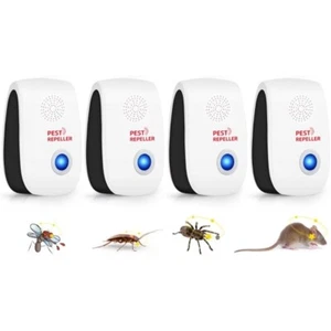 4 Pack Ultrasonic Pest Repeller Indoor,Sonic Mouse Repellent Plug in Roach Repel - Picture 1 of 8