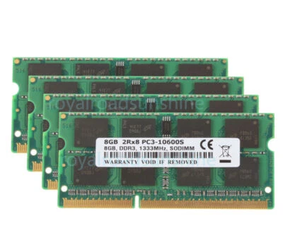 DDR3 RAM 32 GB 4x 8 GB PC3-10600 1333MHz 204Pin SODIMM Laptop Memory CL9 PC10600 - Image 1 of 4