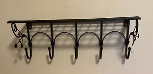 Offenes Webregal mit 5 Haken, rustikal schickes Dekor, gut zum Aufhängen von Hüten, Handtüchern, Mantel - Bild 1 von 2