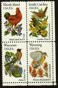 Scott 1991-1992, 2001-2002 20¢ State Birds & Flowers MNH Free Shipping!!! - Picture 1 of 1