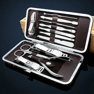 Maniküre Pediküre Pflegeset 12-teilig Nagelknipser NagelSet Nagelfeile Edelstahl - Bild 1 von 4