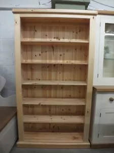 CLEARANCE PINE LARGE BOOKCASE CLEAR STAIN HANDMADE EX-DISPLAY HALF PRICE - Picture 1 of 6