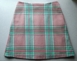 🔻Boden Wool A-Line Check Pink Green Skirt size UK 12 R Wool blend - Picture 1 of 5