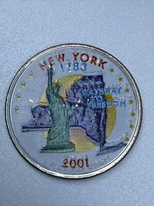 2001-D New York Statehood Quarter w/Colorized Reverse UNC - Picture 1 of 2