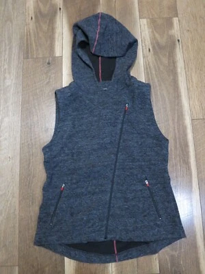 Chaleco con Capucha Eileen Fisher Para Mujer Gris Mezcla de Algodón Cremallera Asimétrica Talla XS Foto 1 de 4