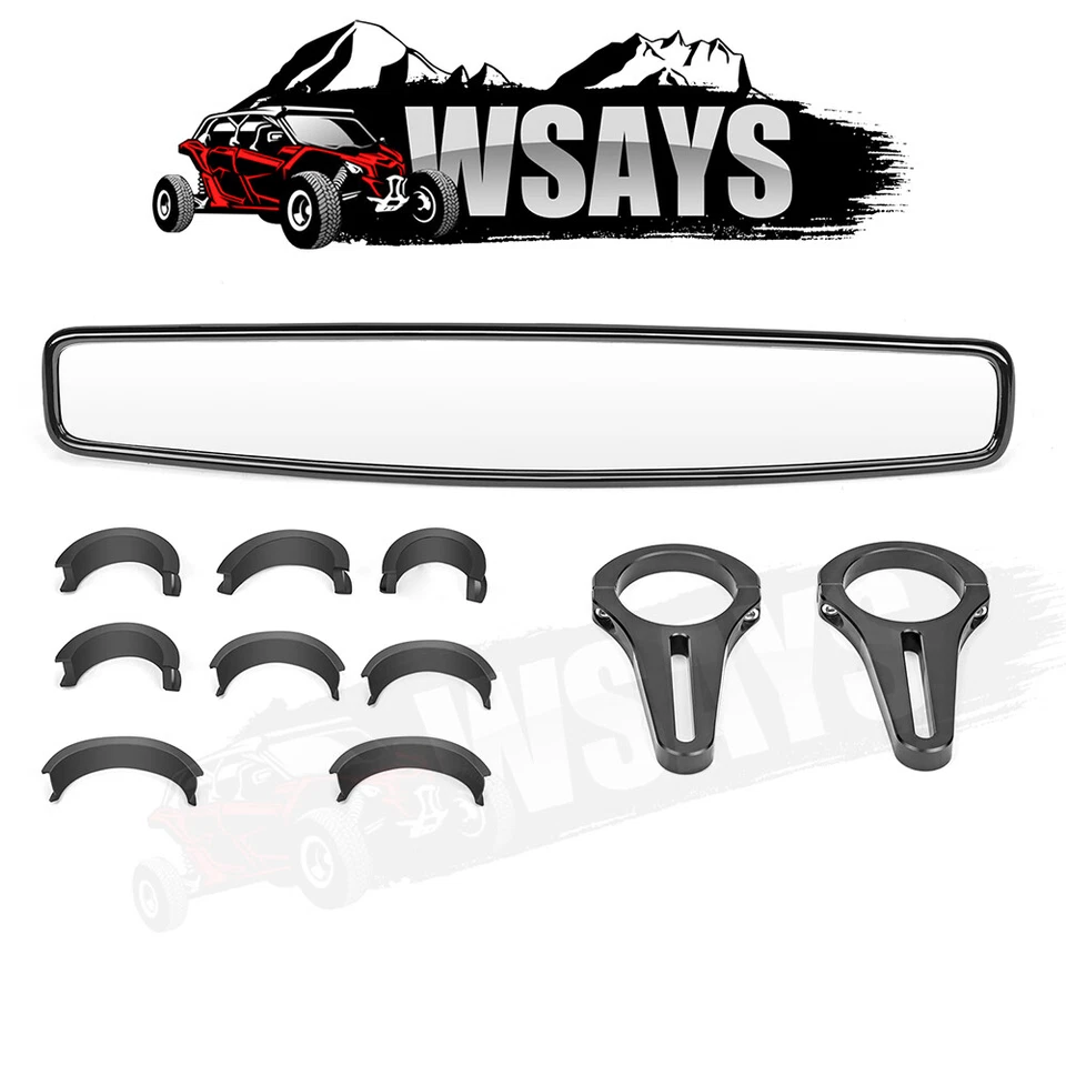 Espejo retrovisor ancho curvo jaula barra antivuelco de 1,5"" para Yamaha Rhino 450 660 700  Foto 1 de 4