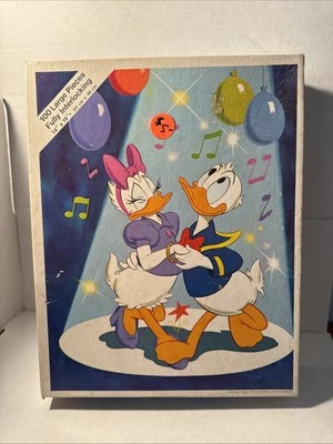 VINTAGE 1980 Whitman Walt Disney DONALD & DAISY DUCK DANCING PUZZLE 100 Pieces - Image 1 of 4