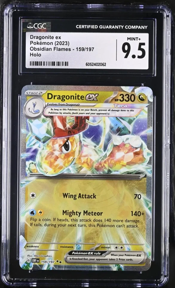 Pokémon Dragonite ex 2023 Obsidian Flames Holo CGC 9.5 Graded Card 159/197 - Bild 1 von 1