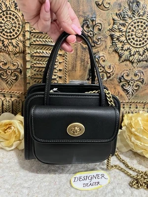 Mini bolso de mano COACH Safari reedición limitada correa de cadena CW643 negro nuevo con etiquetas💎💎💎 Foto 1 de 4