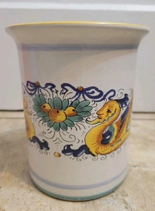 Deruta Ceramica Porta Utensili Ceramica Italiana Classico Raffaellesco Drago Crock - Foto 1 di 10