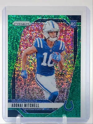 ADONAI MITCHELL 2024 PANINI PRIZM ROOKIE GREEN SPARKLE COLTS RC /8 Q4370 - Image 1 of 2