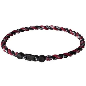 Phiten Tornado Titanium Necklace Black/Maroon - 18 Inch - Picture 1 of 1