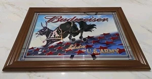 Vintage Budweiser "Salutes The U.S. Army" 2001 Bier Spiegel Schild 28x20 - Bild 1 von 9
