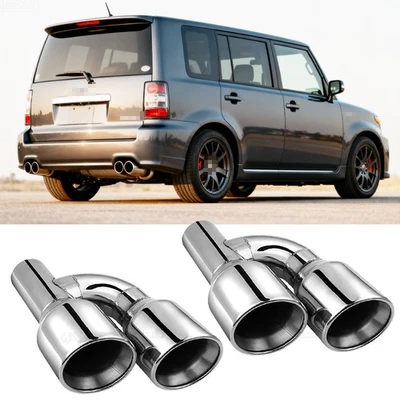 Pair Dual Exhaust Pipe Tip 2.5" inlet 4" Outlet 11" Long For Scion xB 2008-2015 - Image 1 of 4
