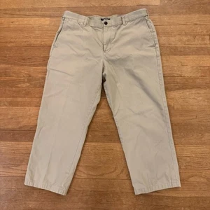 Lands' End tan khaki casual straight leg pants size 40 (38) b31 - Picture 1 of 5