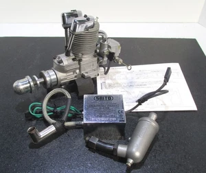 Saito FG-14/82 13,5cc 4-Takt Benzinmotor mit Schalldämpfer für RC Flugzeug gebraucht - Bild 1 von 24
